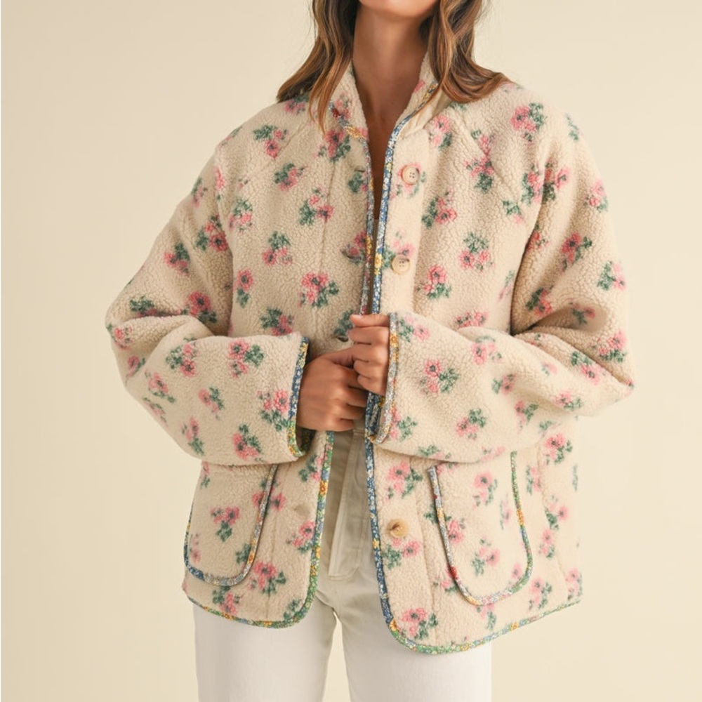 NWT Floral Cream Jacket